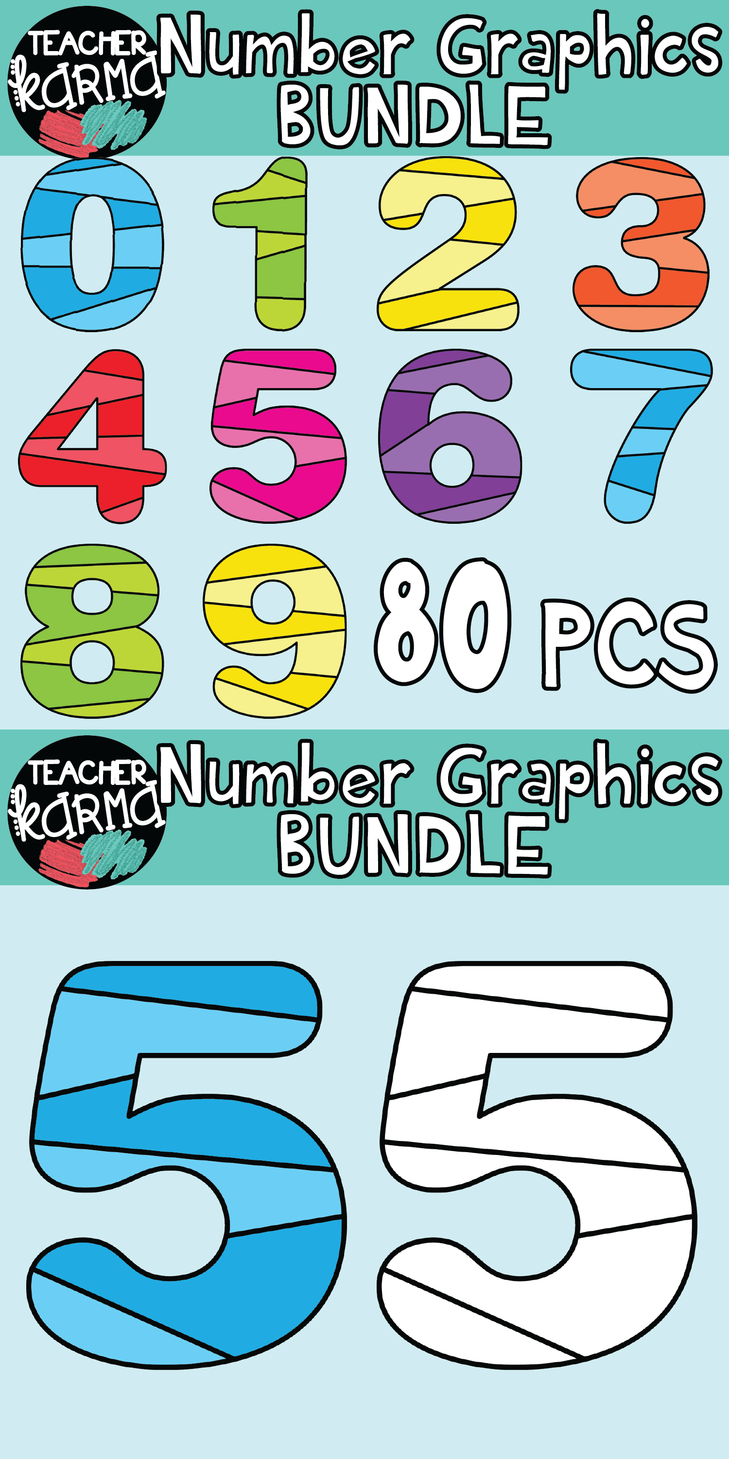 Number Clipart, Math Graphics.