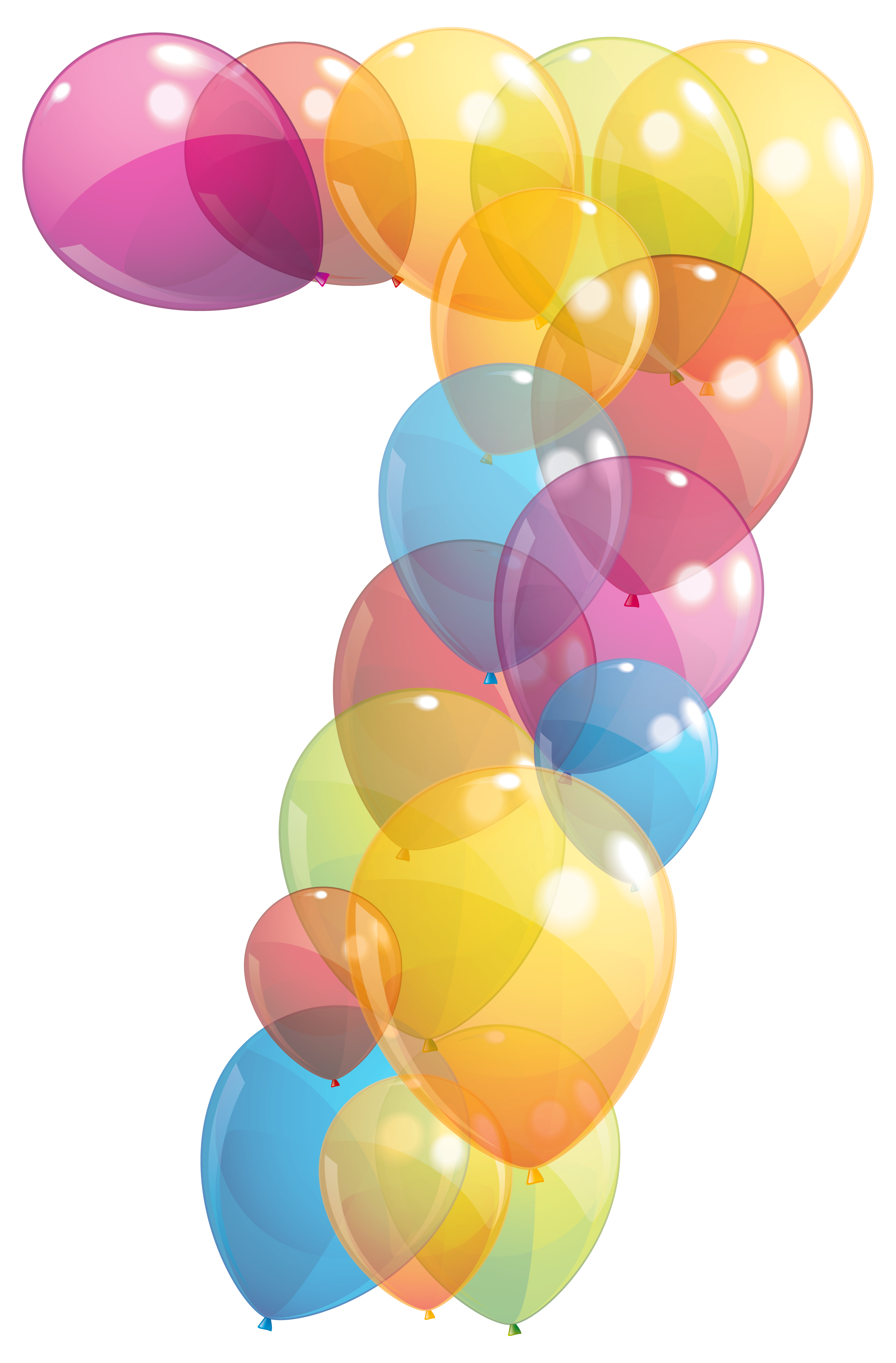 Transparent Seven Number of Balloons PNG Clipart Image.