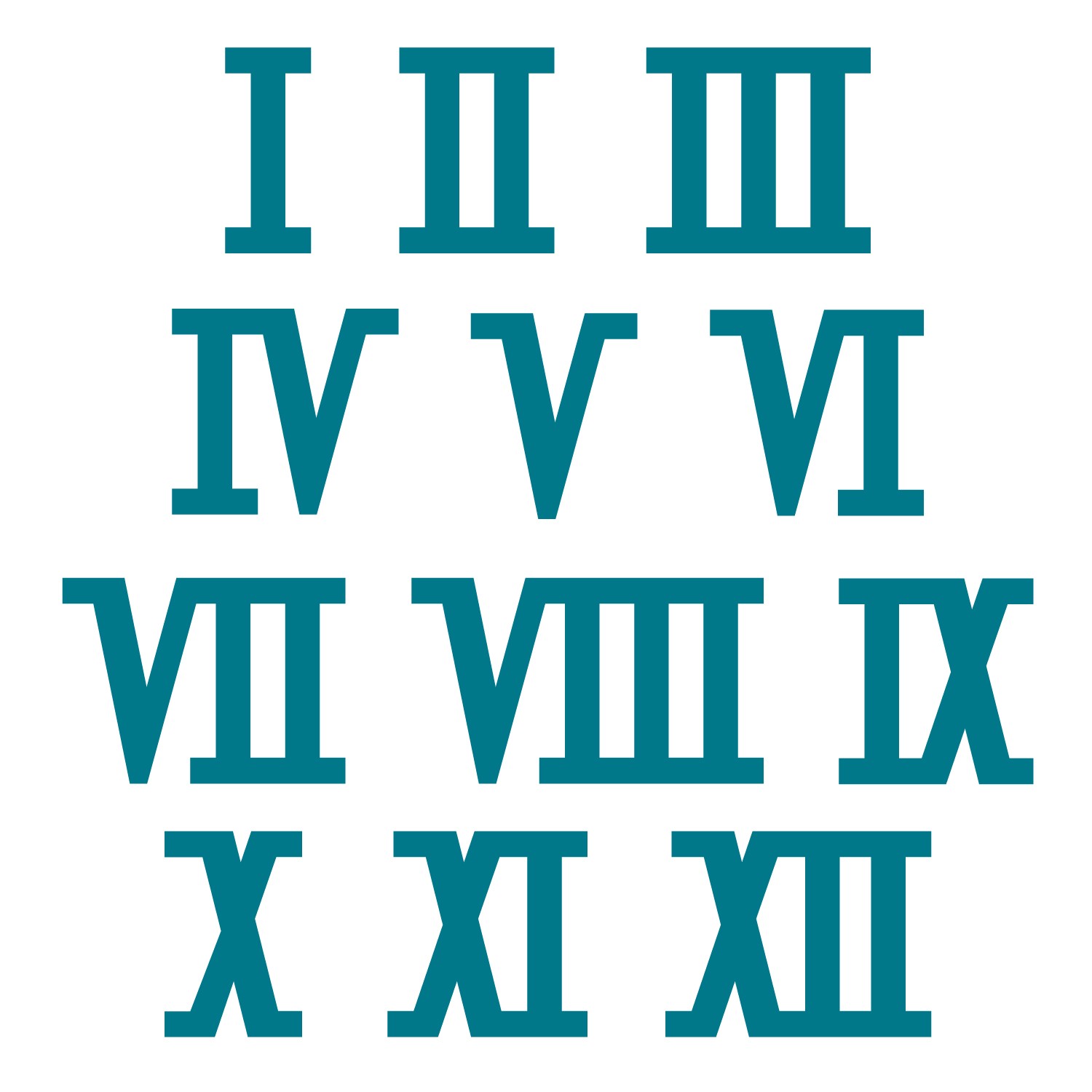 10 Roman Numerals Clipart.