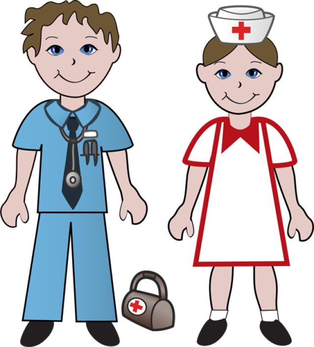 Doctor and nurse clipart.