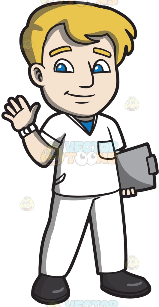 Male Nurse Cartoon Clipart.