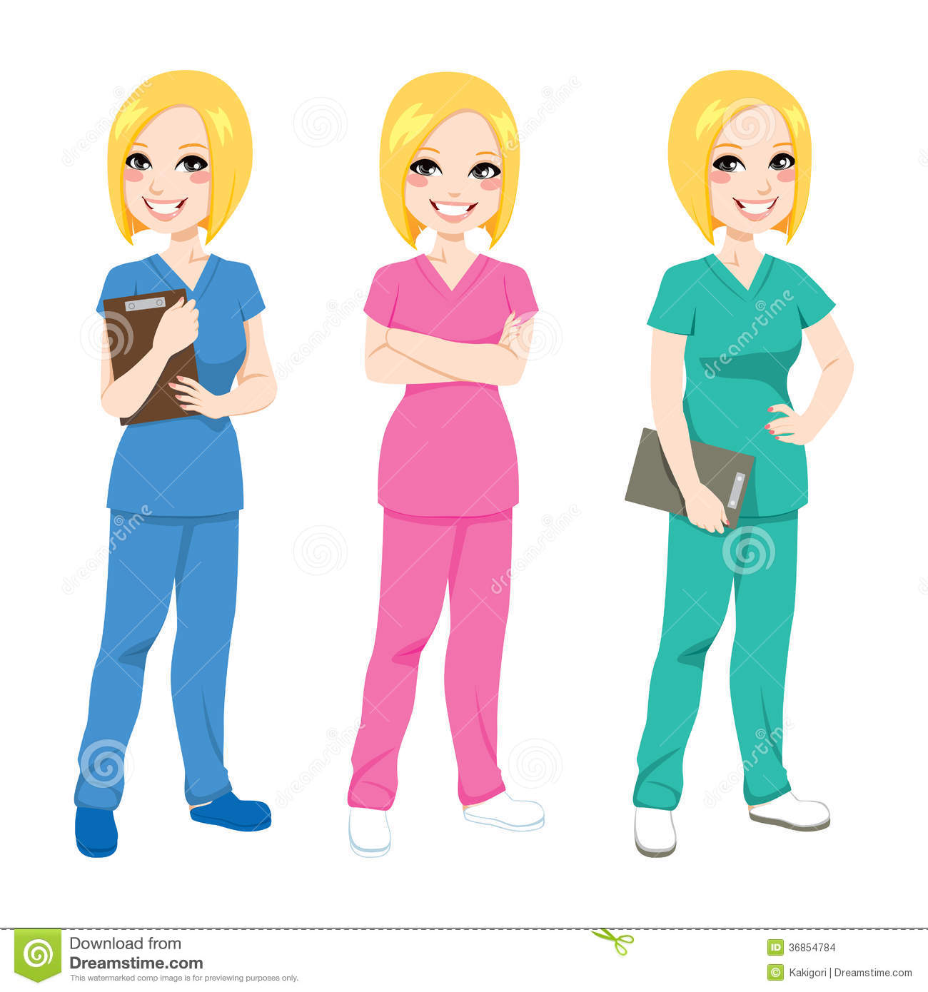 Nurse Scrubs Uniforms Clip Art 5379