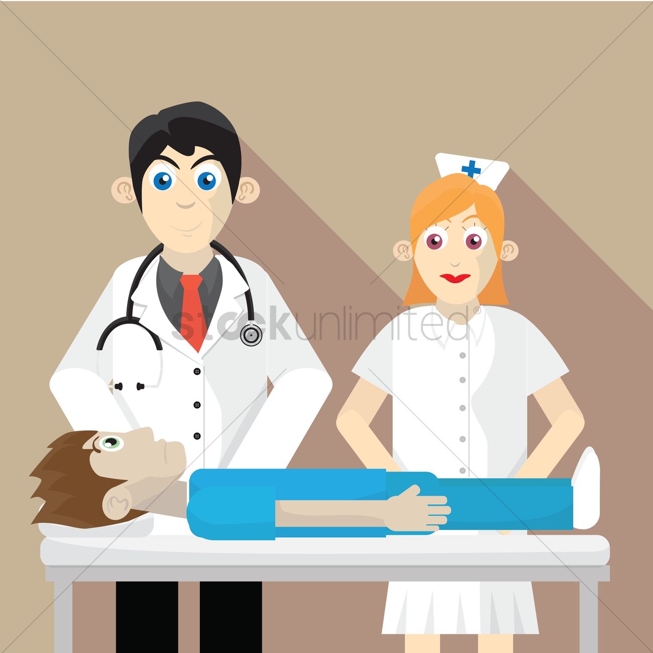 Doctor, nurse and patient Vector Image.