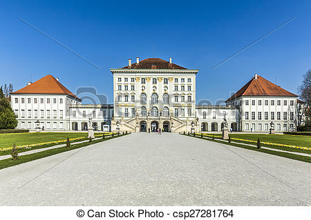 Stock Image of Nymphenburg castle grounds in Munich.