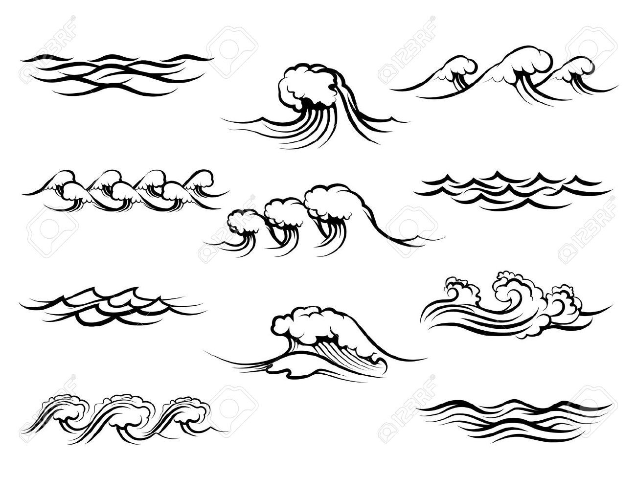 Ocean wave clipart black and white 4 » Clipart Portal.