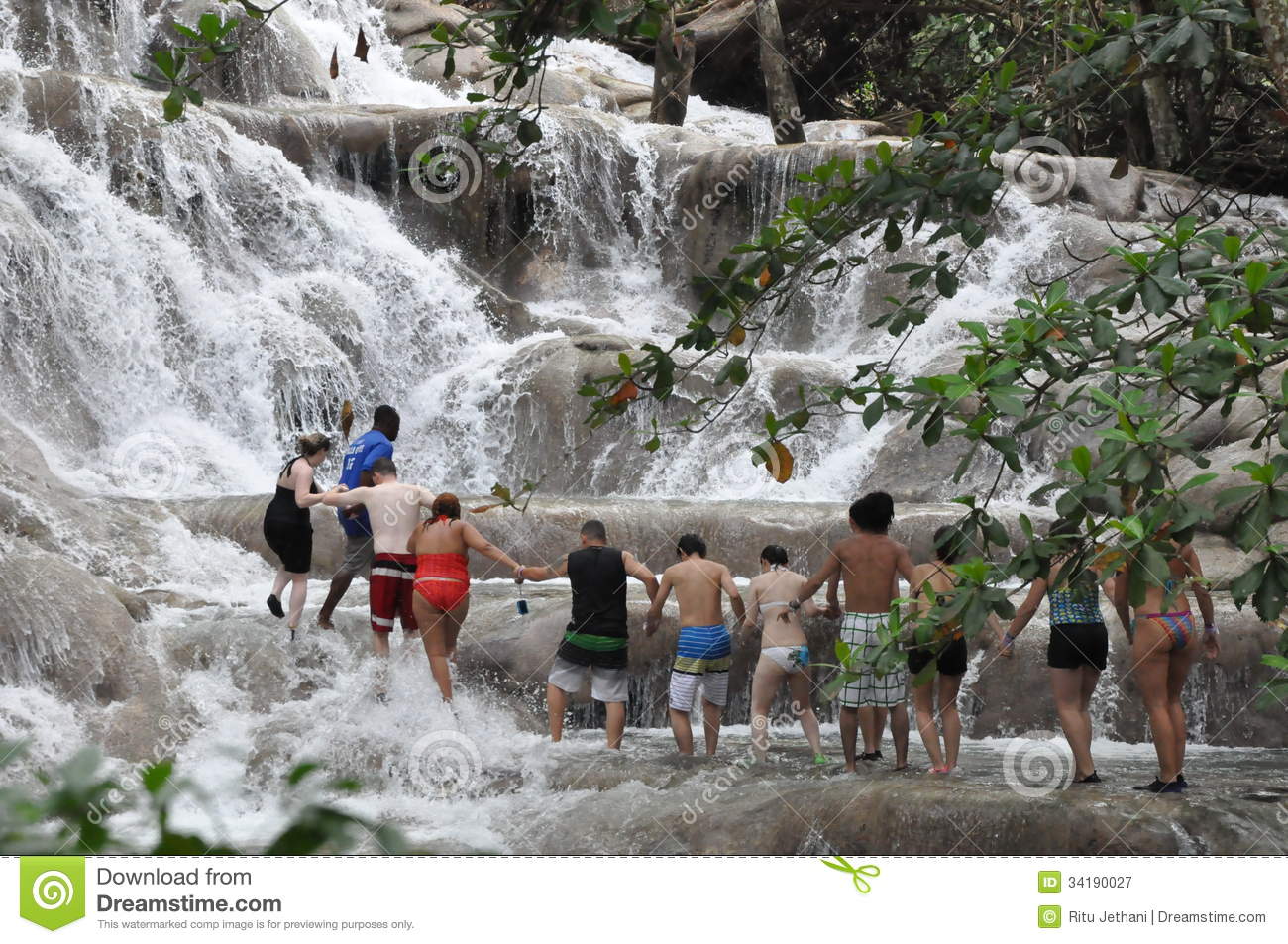 Dunns River Falls In Ocho Rios, Jamaica Editorial Image.