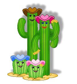 Cactus Clip Art of Cactus Family With Smiling Faces.