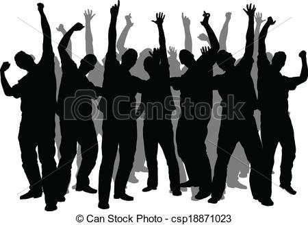 Vector Illustration of Enthusiasm Crowd.