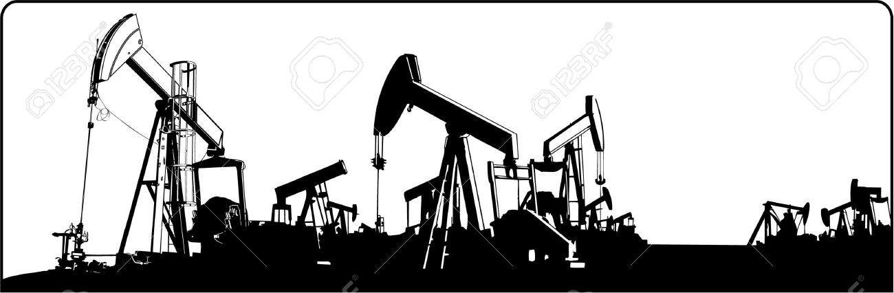 Oil field silhouette clipart.