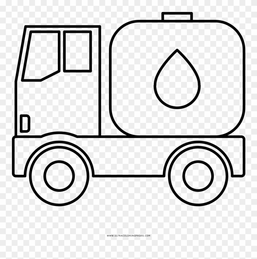 Water Tank Truck Coloring Page.