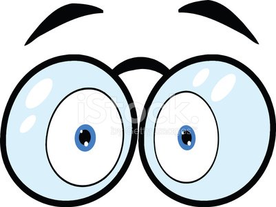 Cartoon Eyes With Glasses Clipart Image.