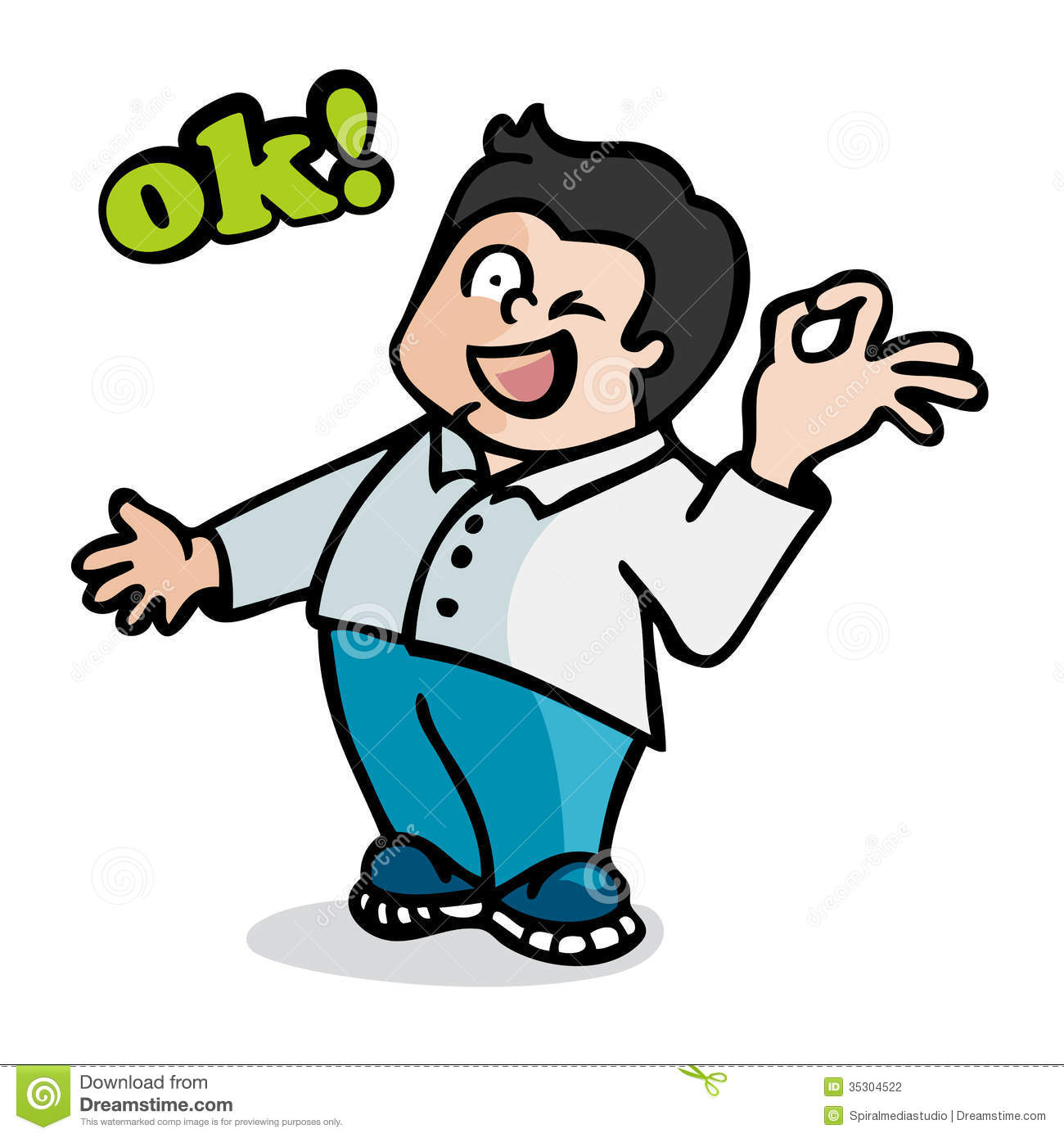 OK Yellow Emoticon Cartoon Funny Emoji Character Stock Illustration ...