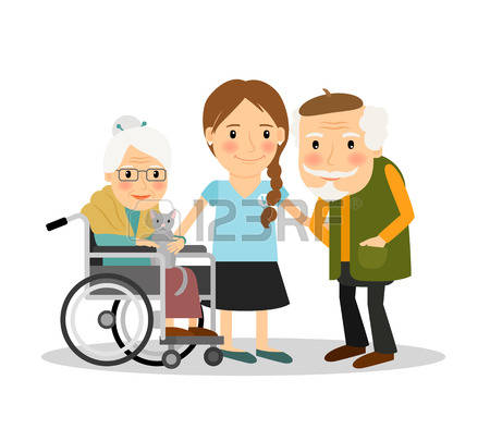 607 Elderly Caregiver Stock Vector Illustration And Royalty Free.