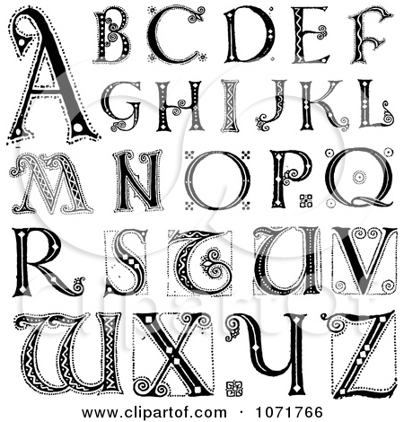 Old American Letter Black And White Clipart.