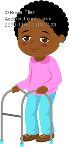 Clipart Illustration of Old Black Woman, a Grandmother Using.