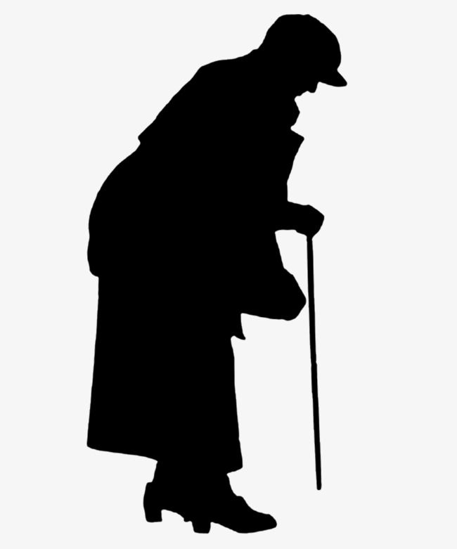 Crutches Lonely Old Lady Silhouette in 2019.
