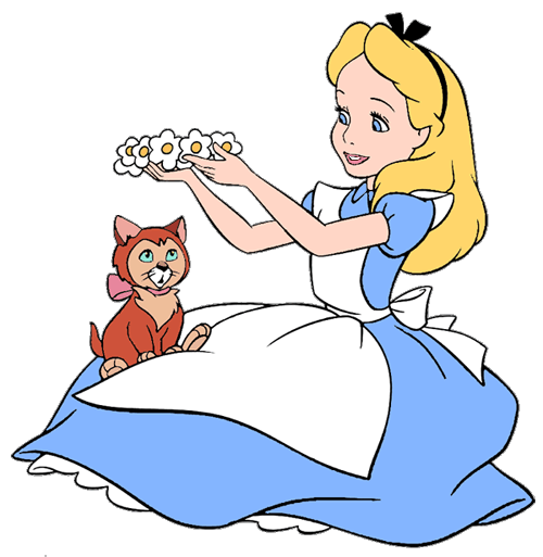 Alice in wonderland alice and dinah clip art images disney galore.