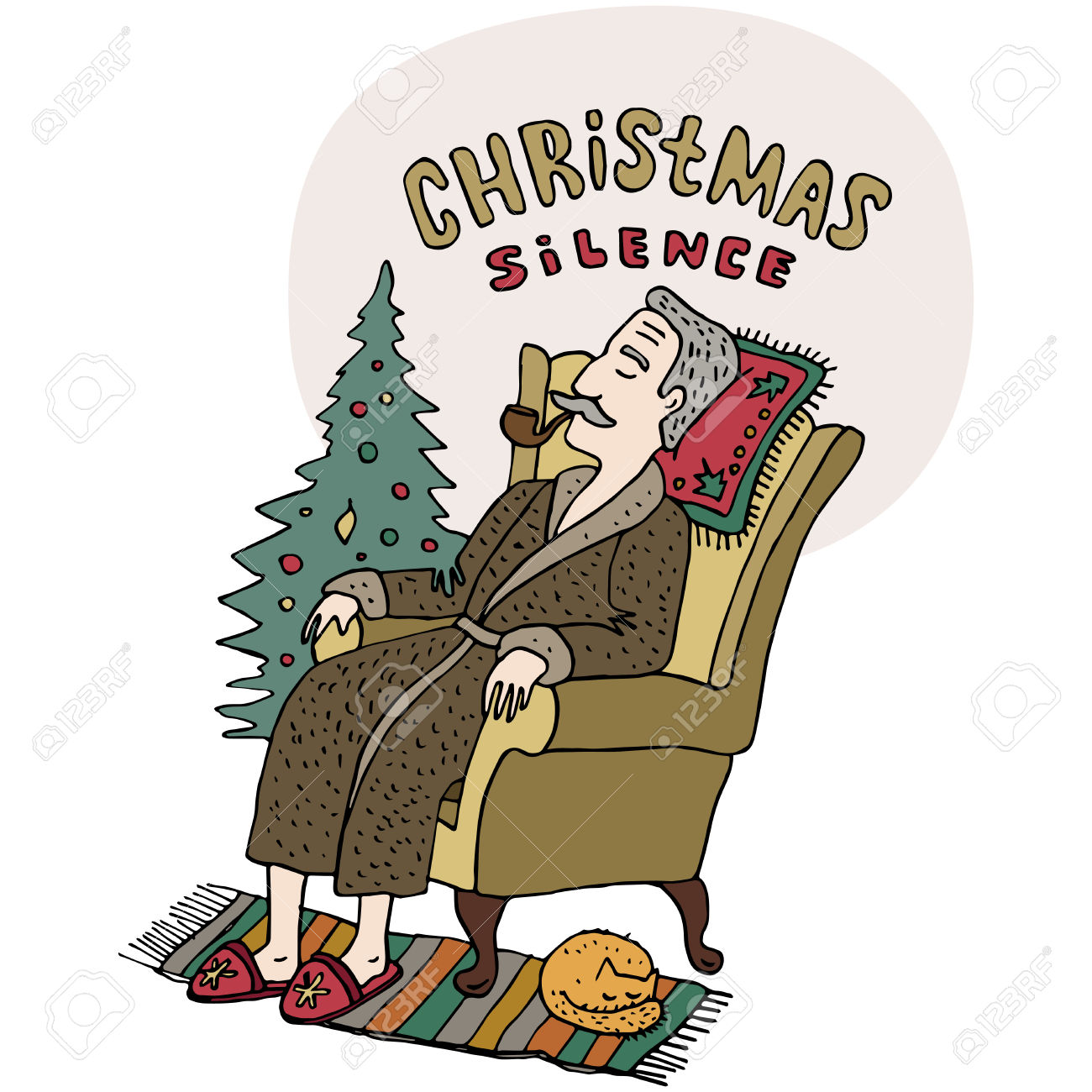 Old man with hiccups clipart.