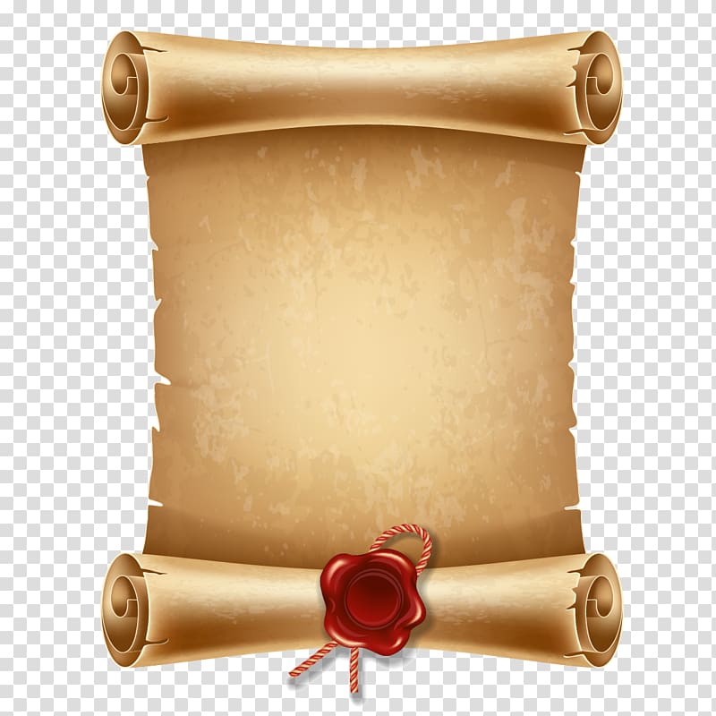 Brown scroll , Old paper transparent background PNG clipart.