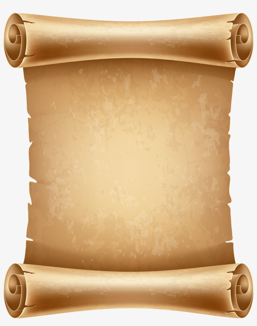 Old Scrolled Paper Png Clipart Image.