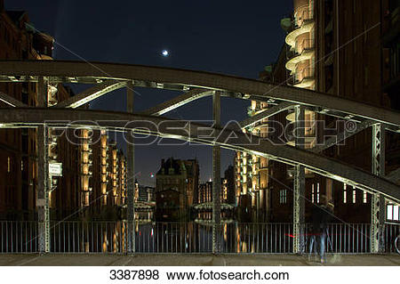 Pictures of Bridge in the old warehouse district (Speicherstadt.