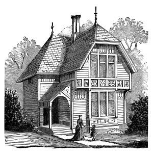 Old houses clipart.