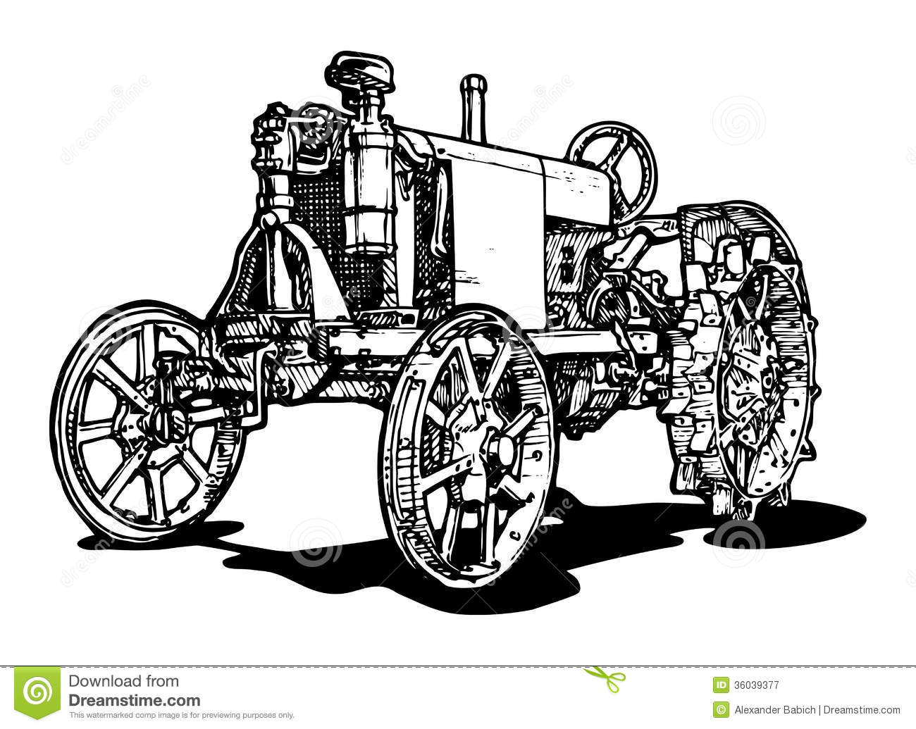 Old tractor clipart.