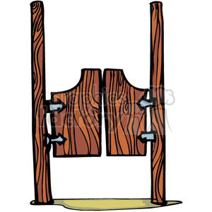 Old West Wooden Saloon Doors clipart. Royalty.