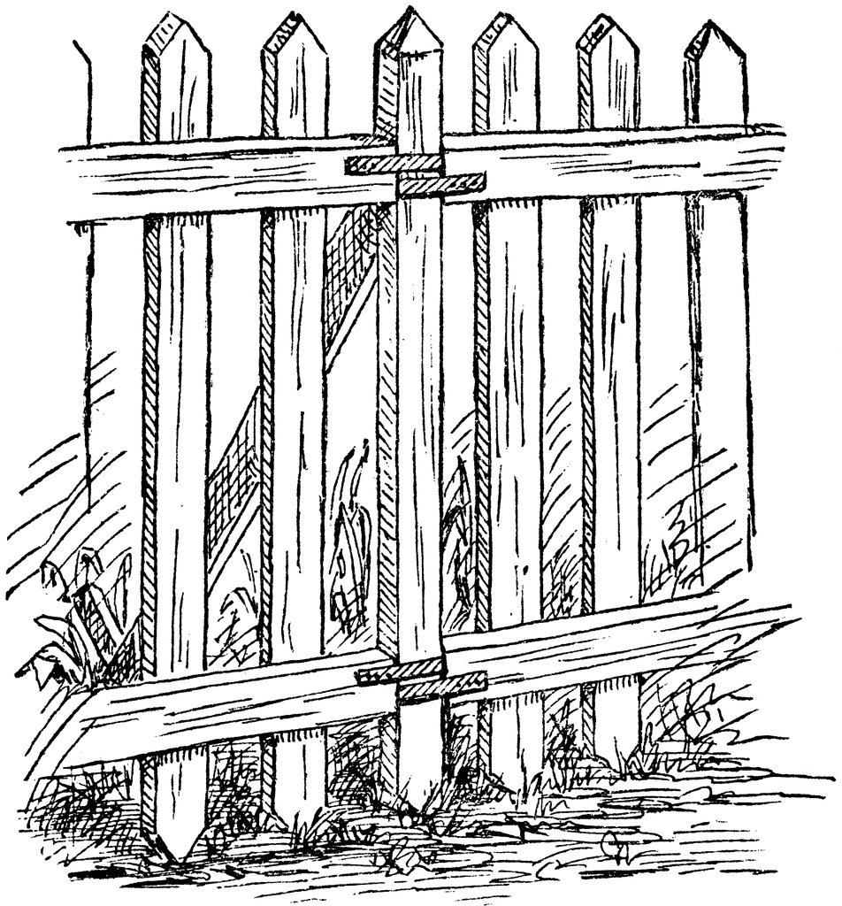 Old Wooden Fence Clip Art.