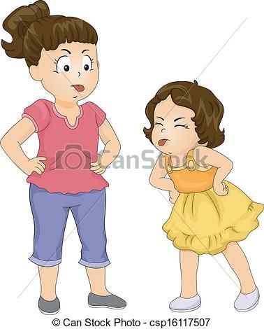 Image result for older sister and baby sister clipart.