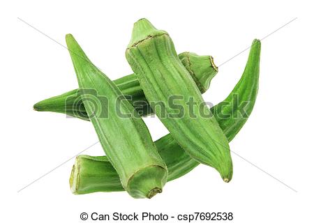 Pictures of Okra on White Background csp7692538.
