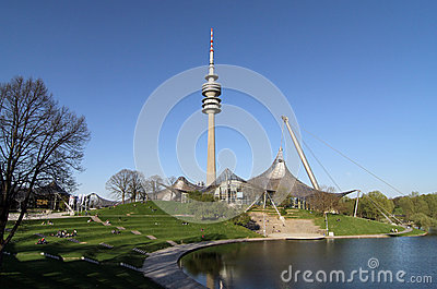 The Olympic Tower (Olympiaturm), Munich, Germany Stock Photo.