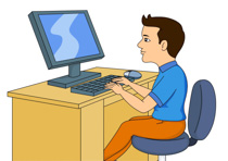 Working On Computer Clipart.