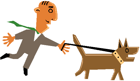 Dog Pulling On Leash Clipart.