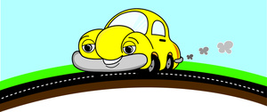 Car Driving On Road Clipart.