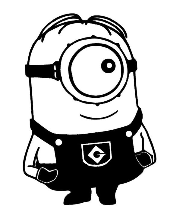 one eye minion clipart black and white 20 free Cliparts