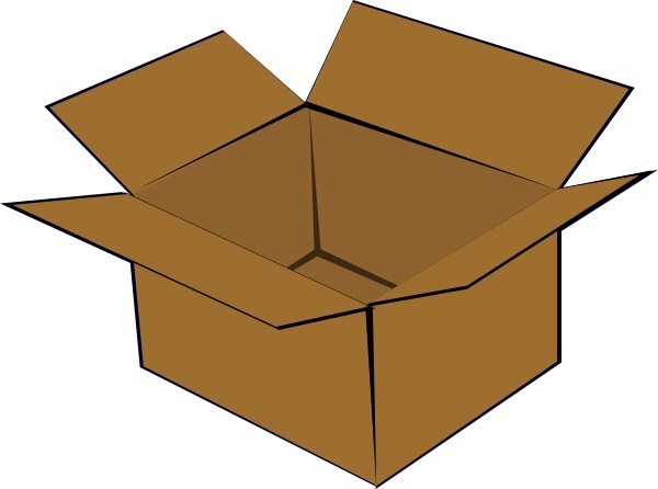 Cardboard Box clip art Free vector in Open office drawing.