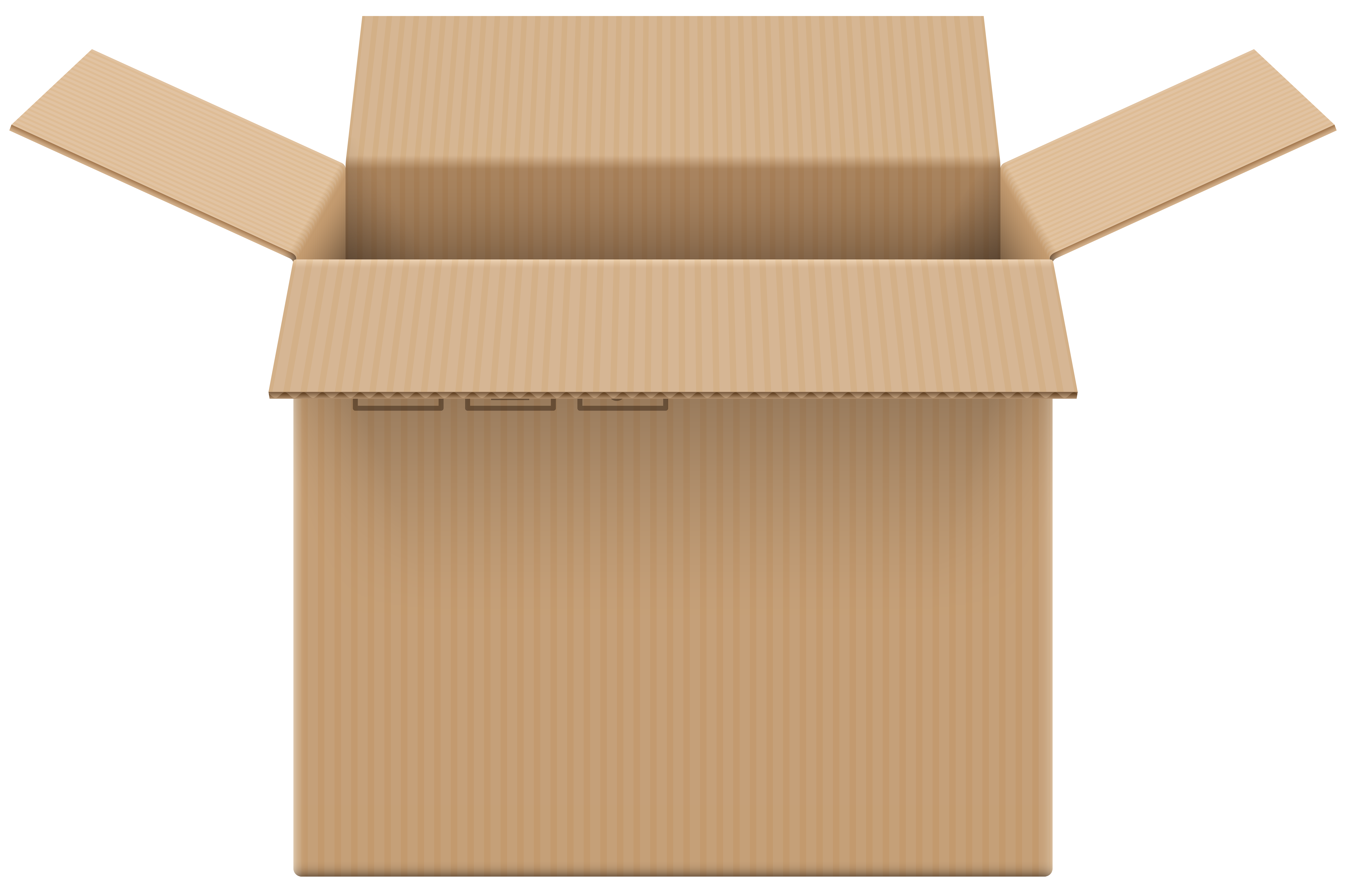 Cardboard Box Open PNG Clip Art.