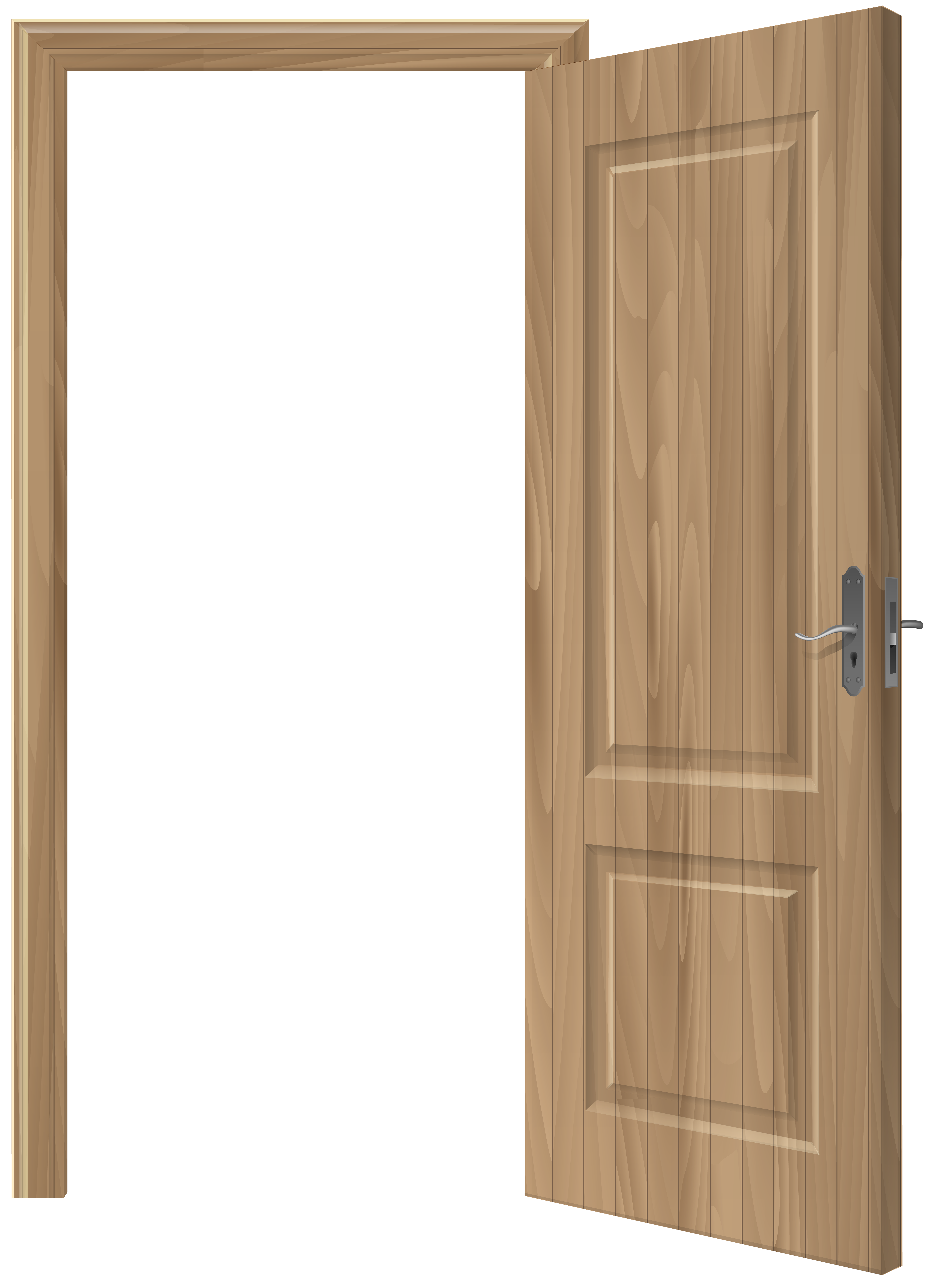 Open Wooden Door PNG Clip Art.