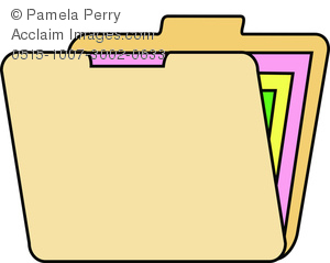Clip Art Illustration of an Open File Folder Icon.