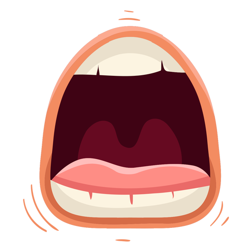 Screaming open mouth illustration.
