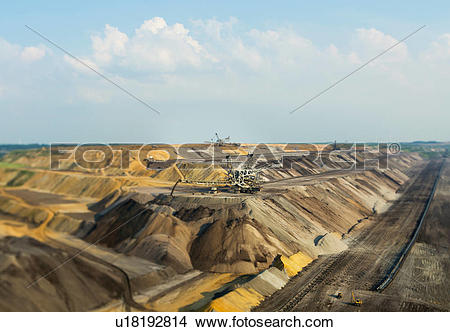 Stock Photo of Opencast site for extracting brown coal, Juchen.