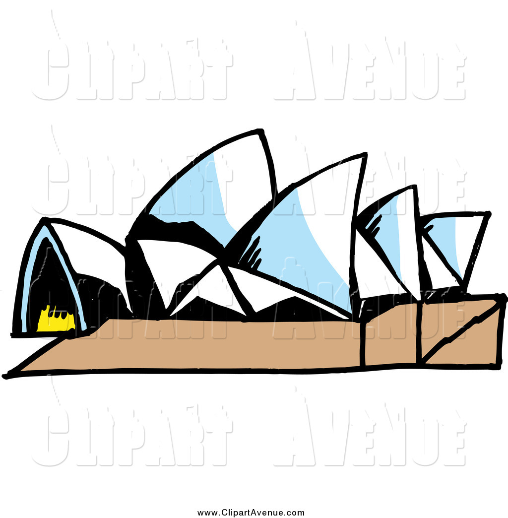 Avenue Clipart of a Opera House Building by Dennis Holmes Designs.