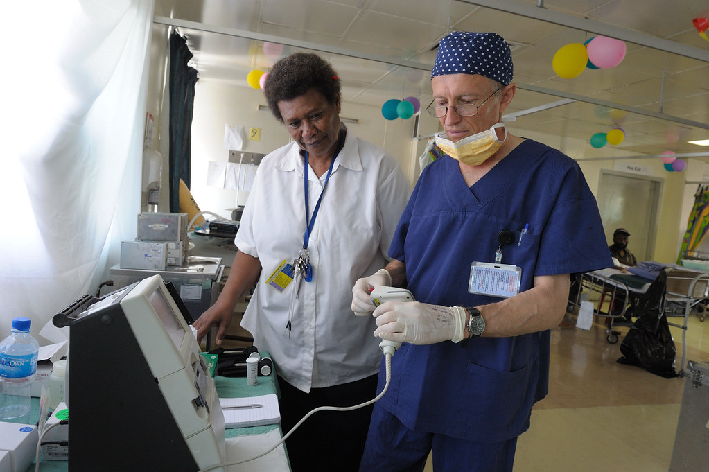 Doctor and Nurse, Operation Open Heart, PNG, 2010.