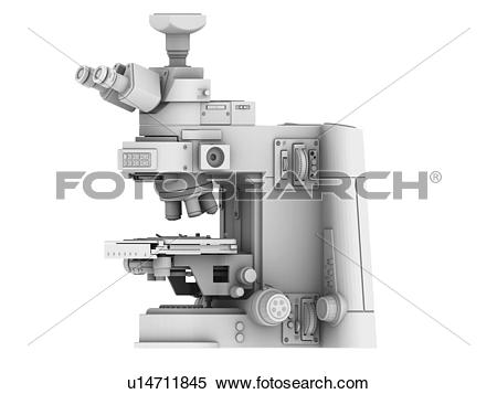 Stock Illustration of Optical light microscope with camera.