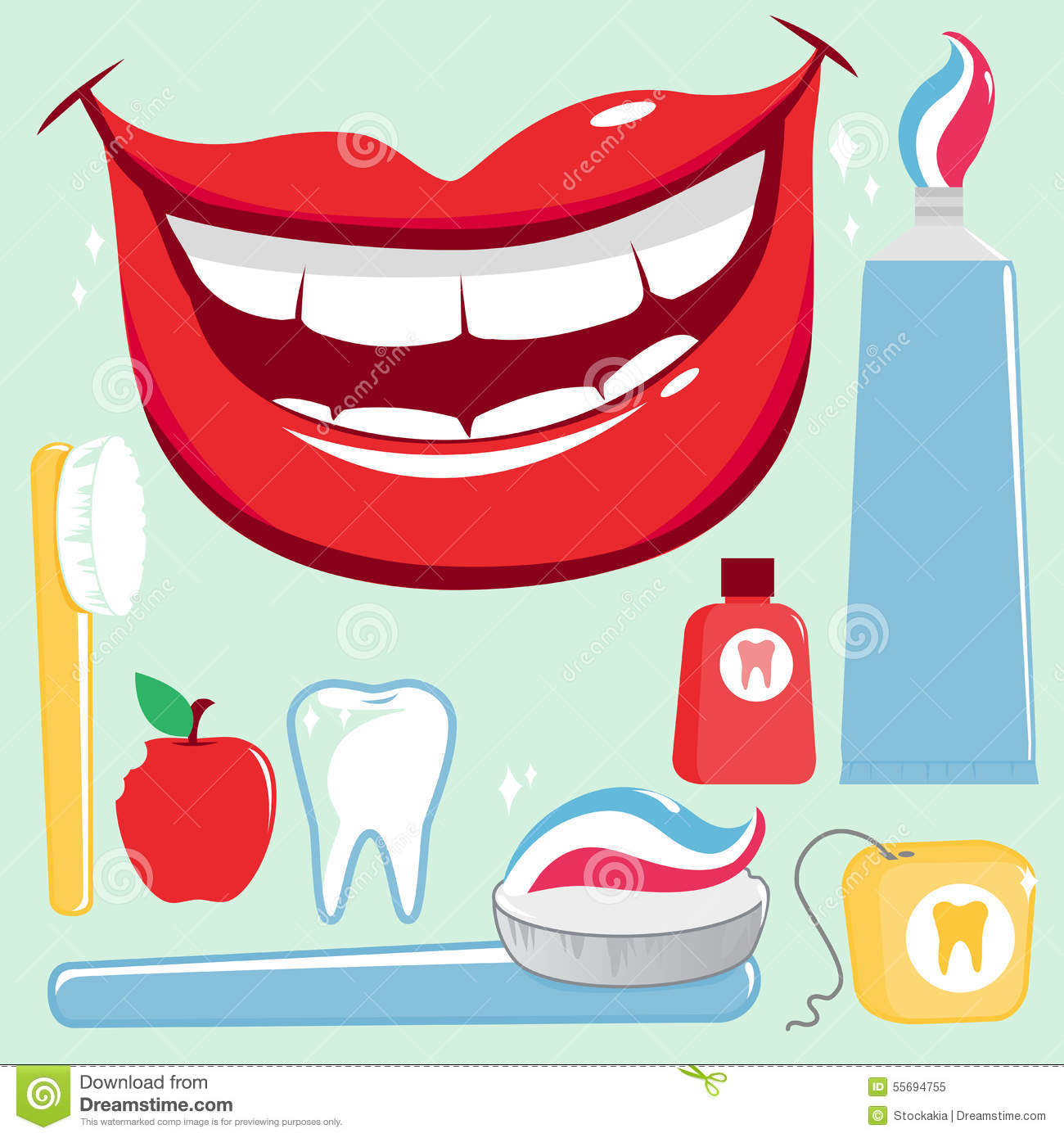 Dental Hygiene Cartoon.