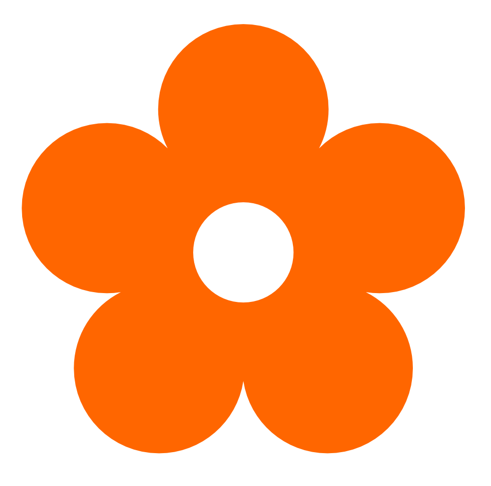Pink and orange flower clipart.