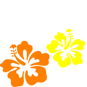 Orange Hibiscus Clip Art.