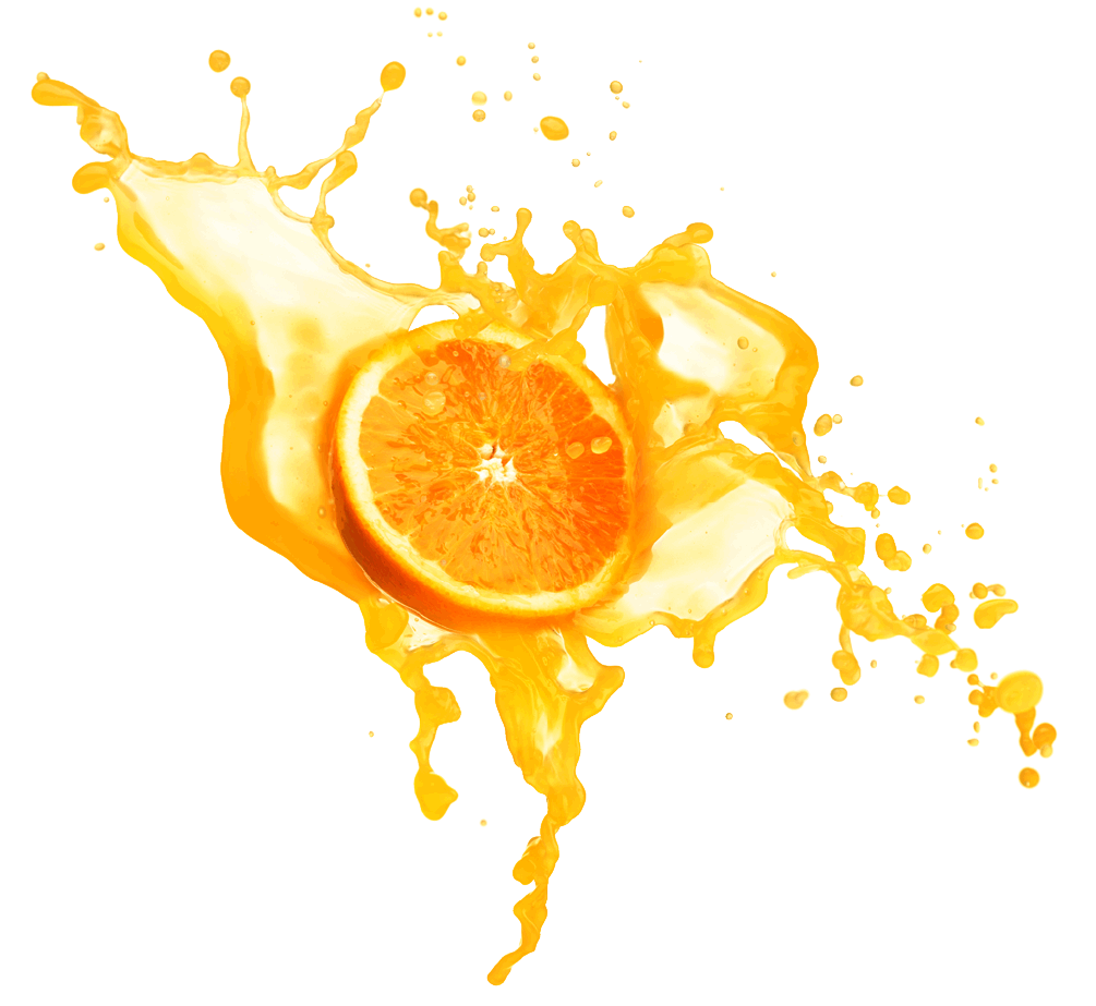 Orange Juice SPlashing PNG Image.