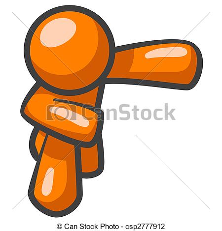 Clip Art of Orange Man Taking Bow.